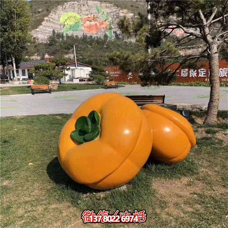 藝術(shù)品級仿真柿子雕塑，室外大型玻璃鋼裝飾園林