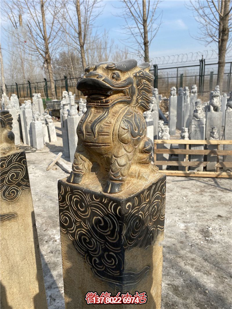 傳統(tǒng)風(fēng)格古典庭院——祥云環(huán)繞、大理石拴馬柱