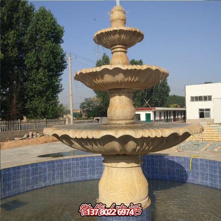 花崗巖噴泉流水擺件，給你不一樣的戶外廣場園林景觀雕塑