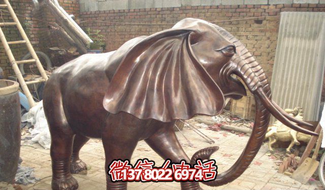 創(chuàng)意仿銅大象雕塑，美化環(huán)境景觀
