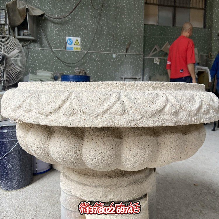 精美石雕園林景觀花盆雕塑，增添戶外活力