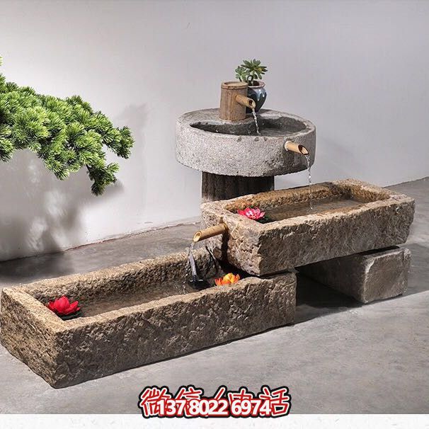 石槽組合戶外魚缸，完美景觀美化家居養(yǎng)魚空間