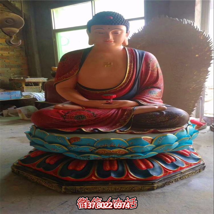 玻璃鋼雕塑彩繪——供奉三圣，傳承景區(qū)寺廟燦爛文化