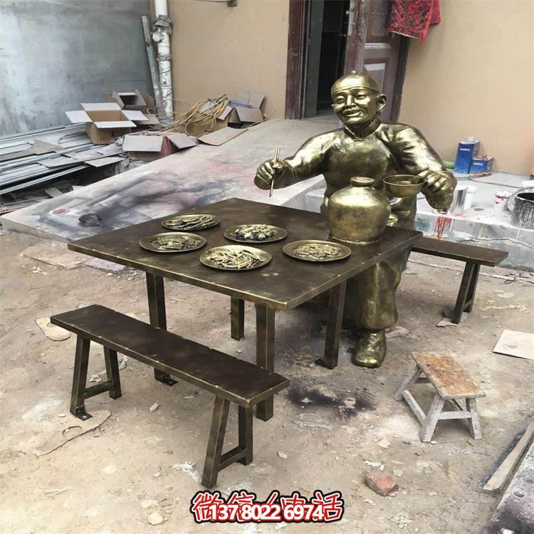 玻璃鋼仿銅人物雕塑擺件，高雅裝點(diǎn)戶外園林