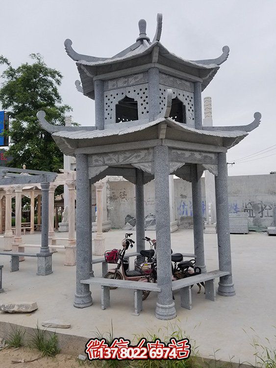 精美大理石石雕戶(hù)外園林景觀涼亭