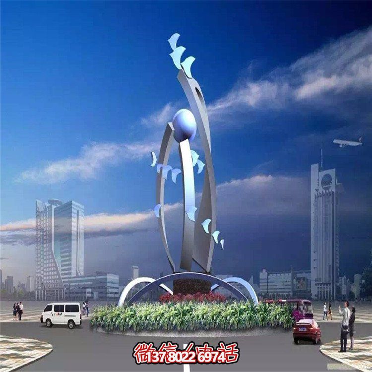 大型不銹鋼抽象藝術(shù)飛翔雕塑，豐富景觀廣場(chǎng)