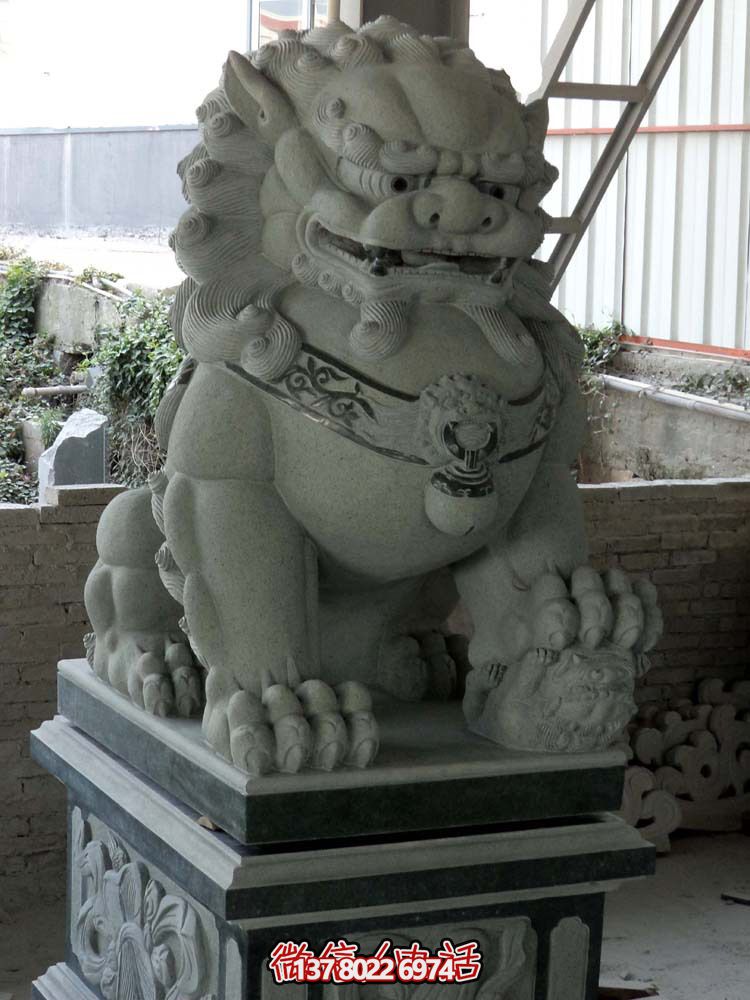 仿真大理石獅子雕塑，裝飾別墅大型法院