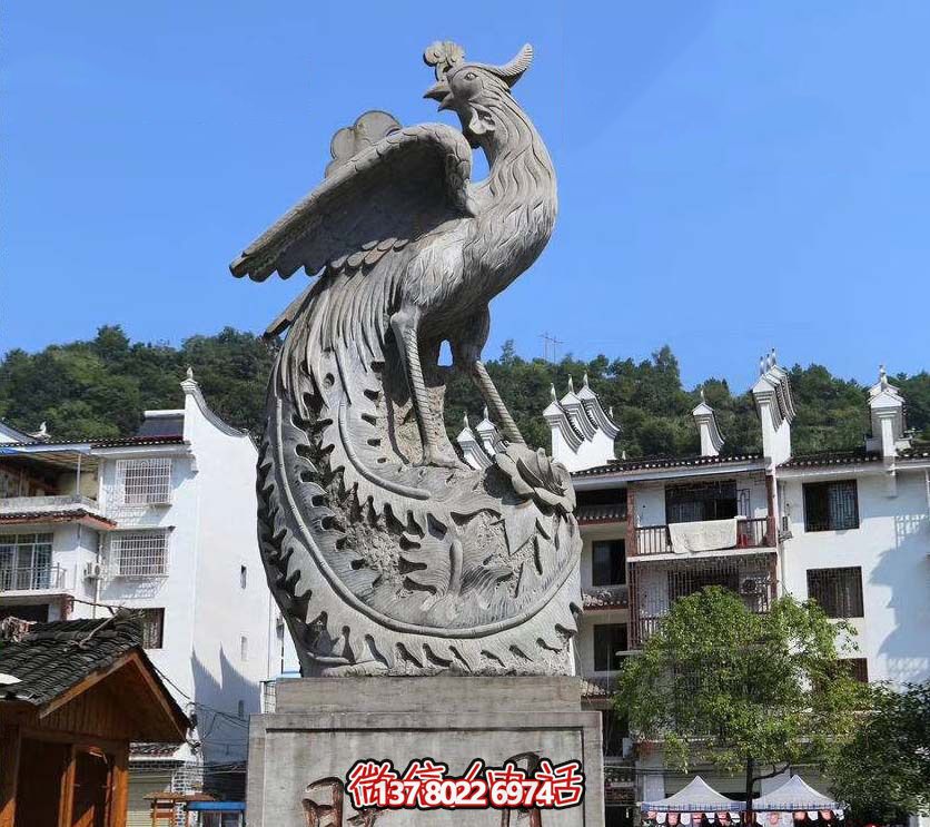 鳳凰雕塑，給公園帶來靈動之美