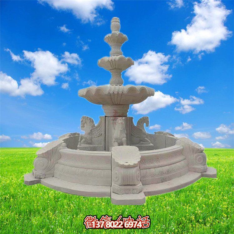 精美石雕噴泉，點綴大理園林之美