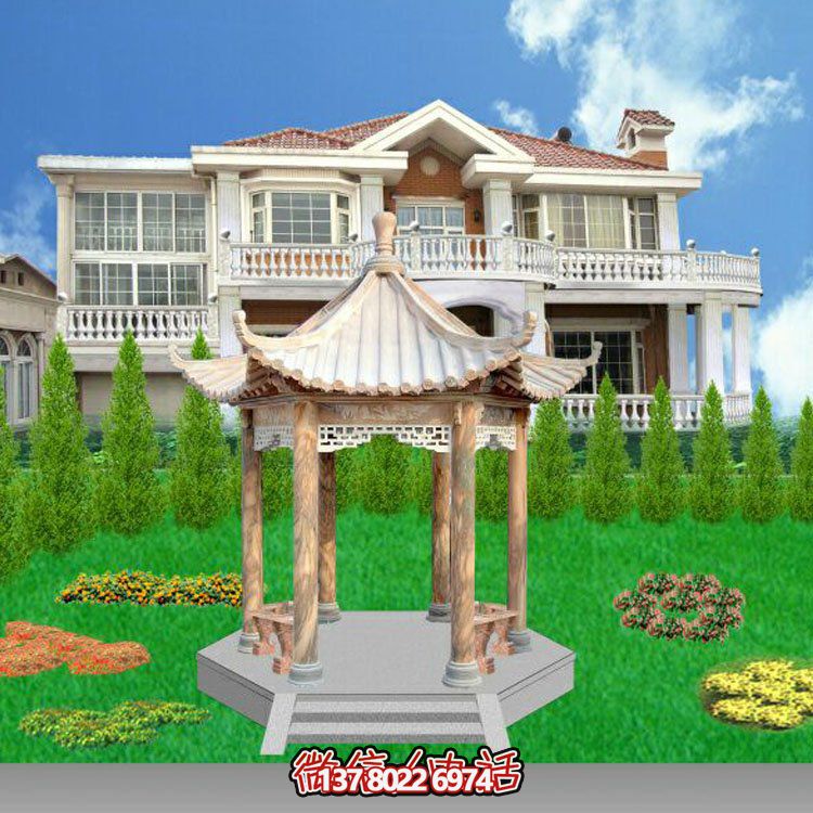 中式風(fēng)格涼亭，寧靜休息，美景欣賞