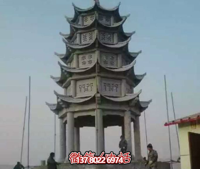 多層青石仿古塔涼亭，為你的寺院增添神秘氣息