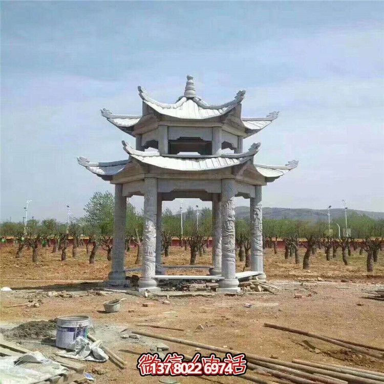 雙層雕塑涼亭，為景區(qū)、園林、戶外環(huán)境提供視覺美感