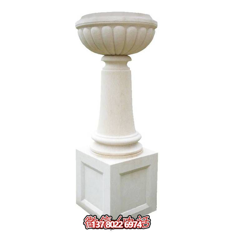 白砂巖石雕花盆，精美偶見