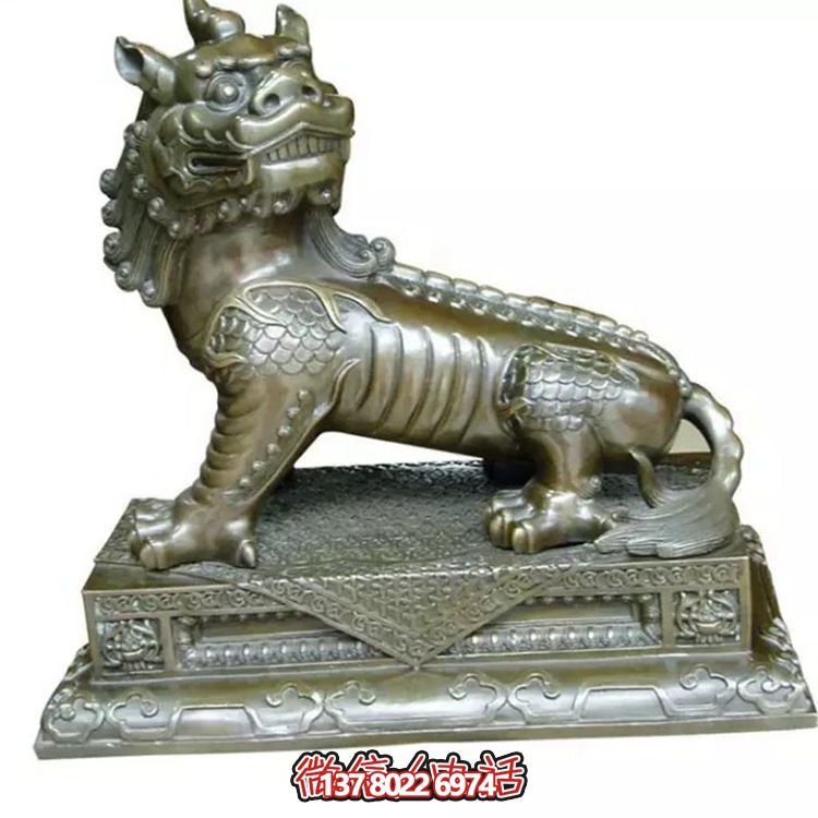 小型不銹鋼神麒麟雕塑，裝點(diǎn)庭院