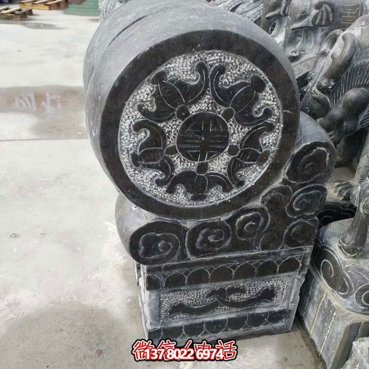 精美青石浮雕抱鼓石雕塑，點(diǎn)綴門(mén)口庭院