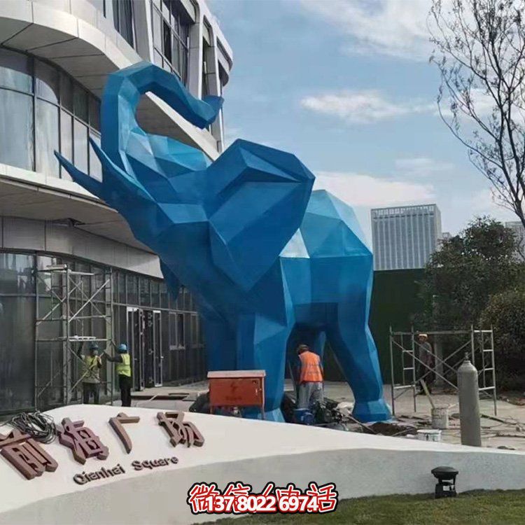 幾何雕塑大象，裝點商場、戶外廣場
