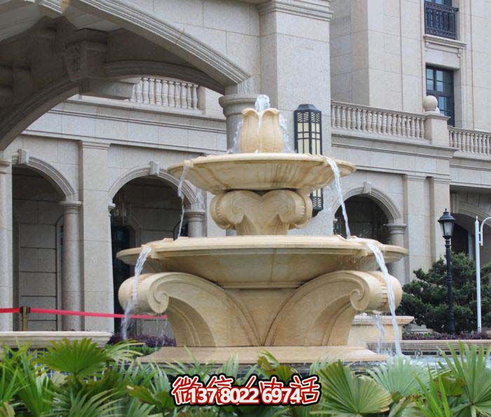 歐式風(fēng)格大理石噴泉雕塑，美化酒店、廣場(chǎng)、景觀