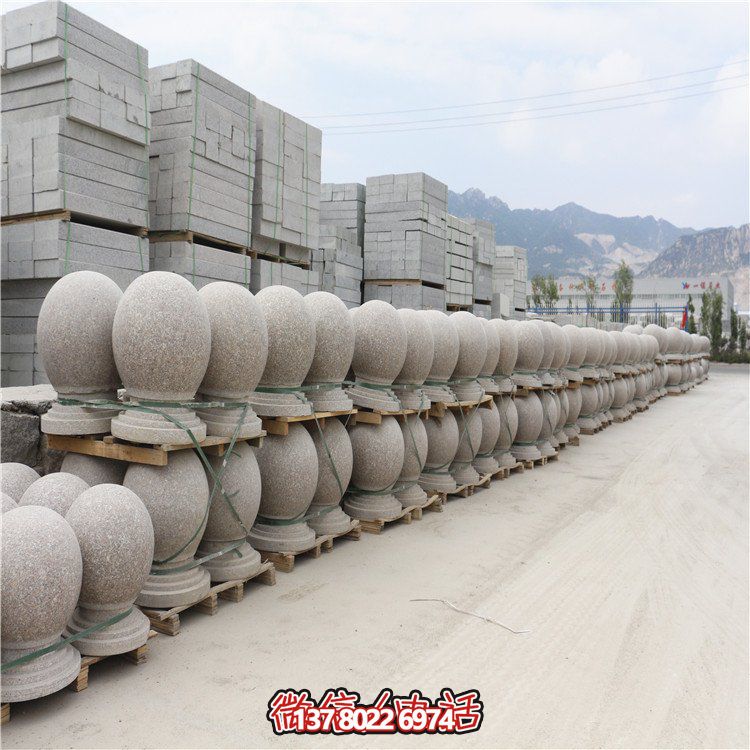 芝麻白花崗巖路障，安全擋車，雅觀景觀