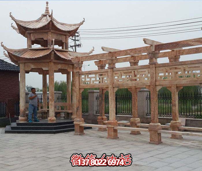 美麗的花崗巖長廊，沐浴在精致的雕刻藝術(shù)中