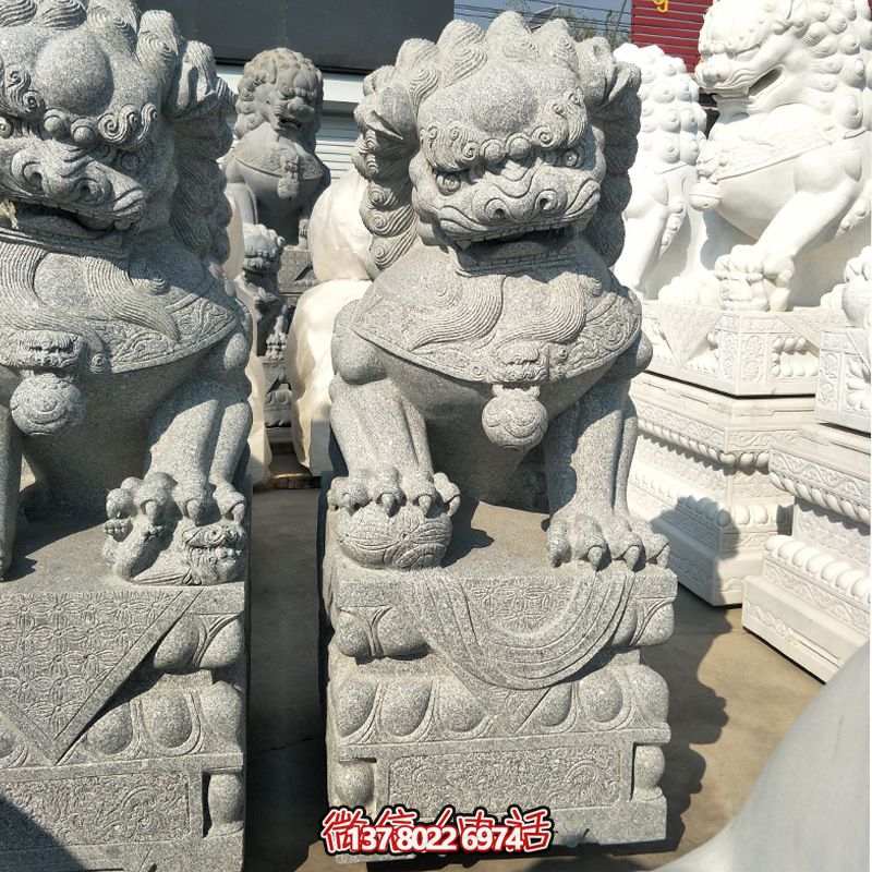 精美大理石獅子雕塑，裝點你的戶外庭院