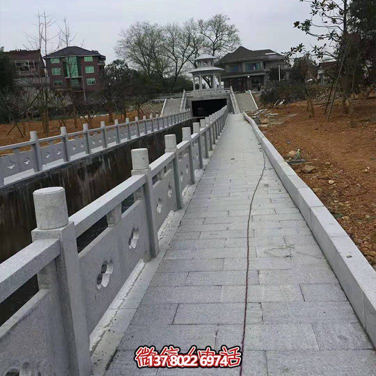 精美大理石護(hù)欄雕塑，點(diǎn)綴河道戶外環(huán)境