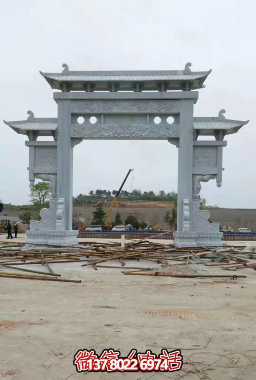 大理石大型牌坊，精美的戶外石雕藝術(shù)品