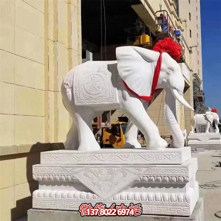 漢白玉石象雕塑，定制財神招風(fēng)水神