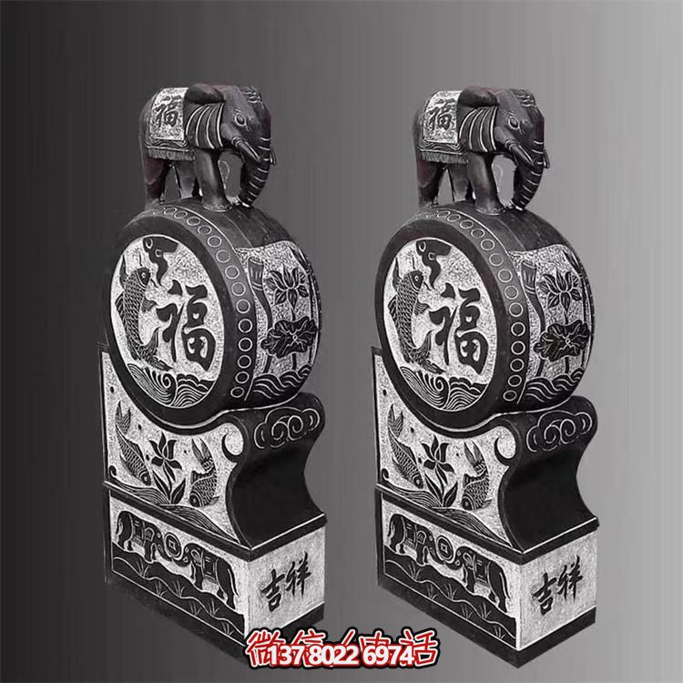 青石鼓抱聯(lián)合園林景觀和石雕藝術(shù)的門口裝飾