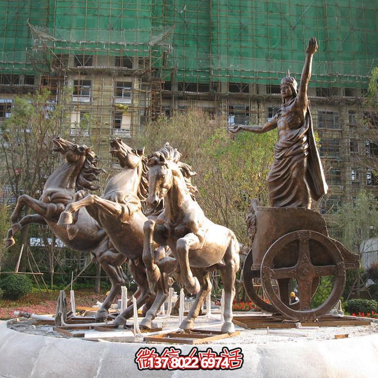 玻璃鋼太陽(yáng)神阿波羅戰(zhàn)車廣場(chǎng)步行街景區(qū)雕塑