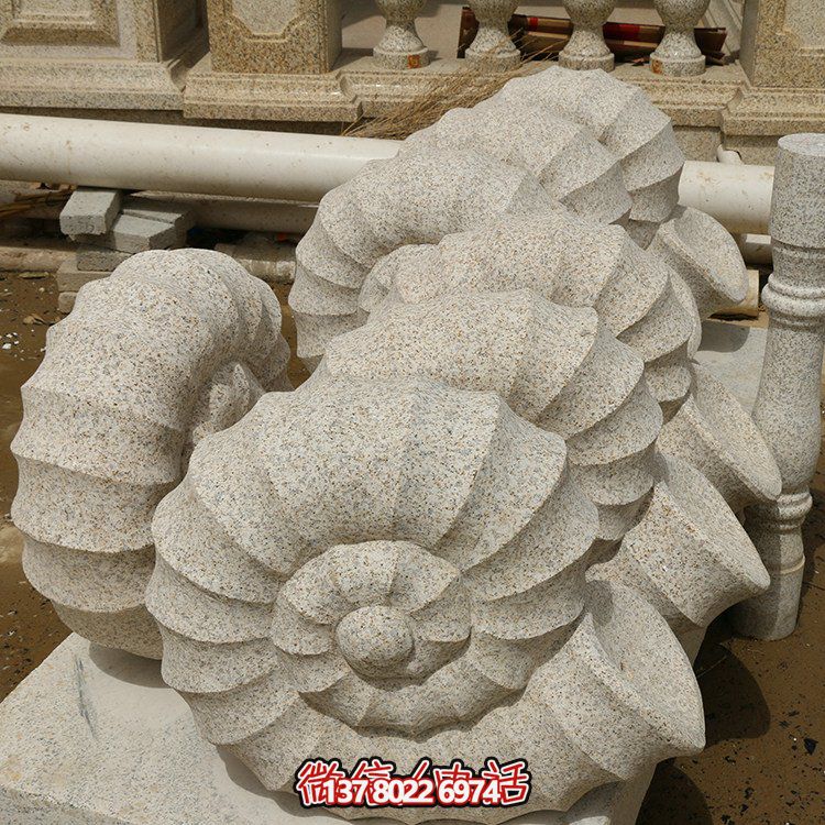 石雕海螺，砂巖雕刻石材海螺雕塑