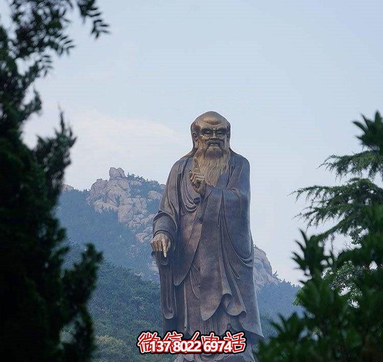 戶外大型鑄銅老子雕像，仿古做舊古代名人擺件