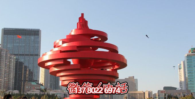 公園商廈創(chuàng)意玻璃鋼競技運動火炬雕塑