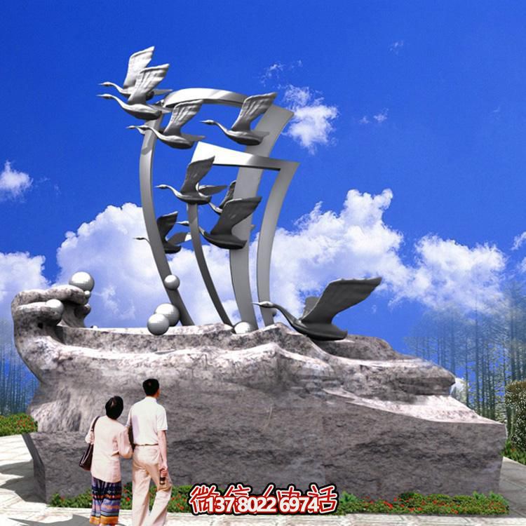 園林不銹鋼水景雕塑大型戶(hù)外景觀海浪浪花雕塑