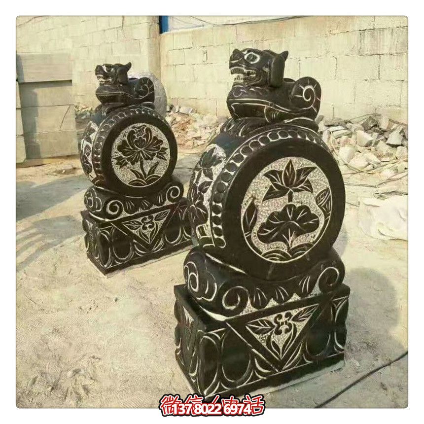 青石抱鼓石門(mén)墩酒店門(mén)口大型戶(hù)外擺件雕塑庭院裝飾
