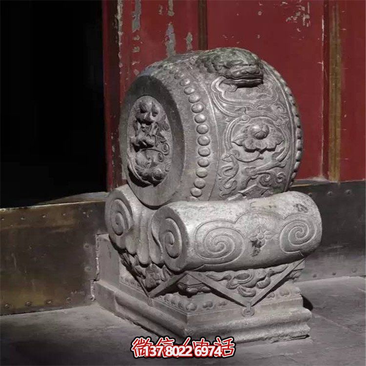 庭院門(mén)口大型浮雕抱鼓石雕塑
