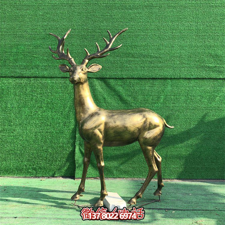 玻璃鋼仿銅鹿，梅花鹿
