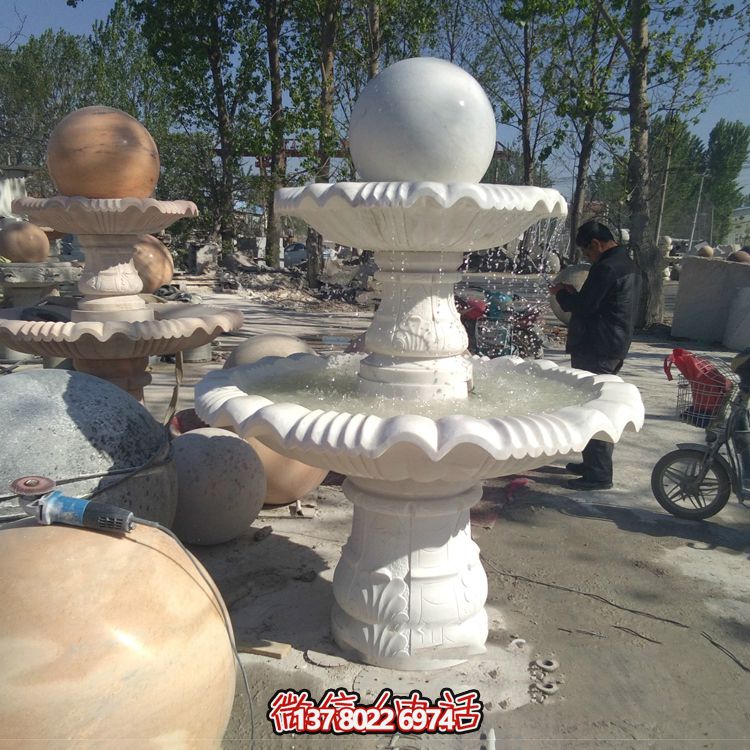 花園廣場(chǎng)漢白玉風(fēng)水球景觀雕塑