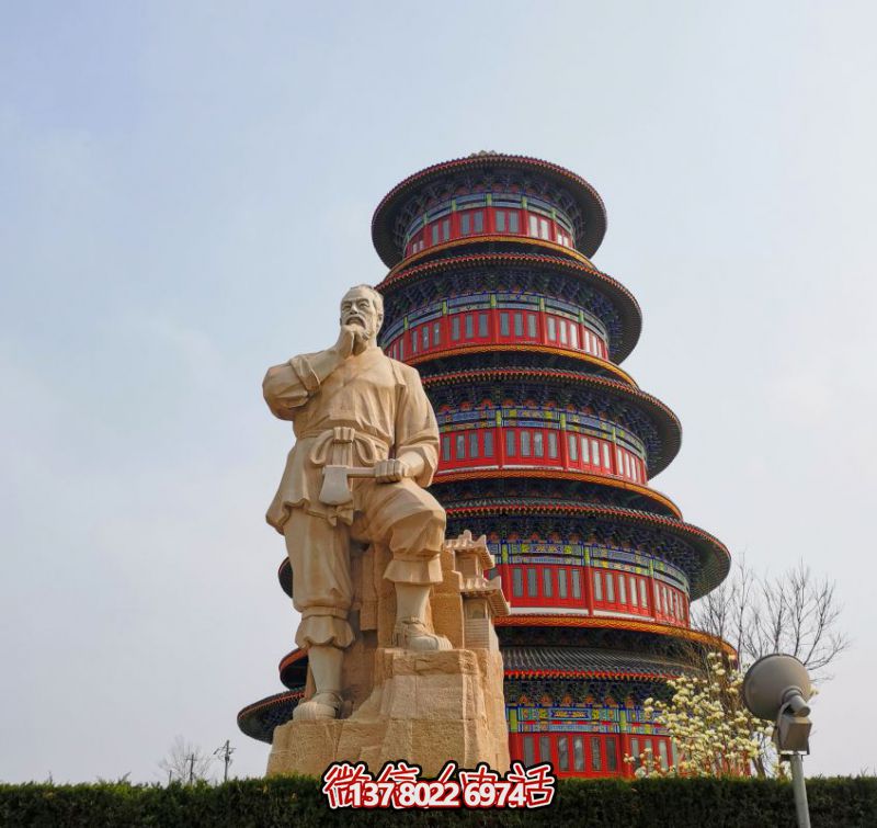 采桑鎮(zhèn)魯班石雕像